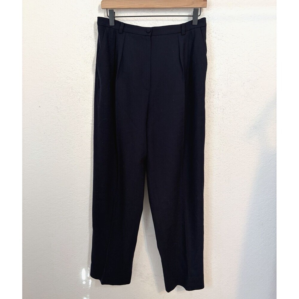 VTG Liz Claiborne Womens Navy Wool Dress Pants 12P (Modern 10 Ankle) Tailored